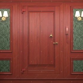 Комплект из двух дверей: Внутренняя дверь "Афон" БАСТИОН-3 и скрытая дверь "Омикрон" СуперЛюкс с наружной панелью из зеркала